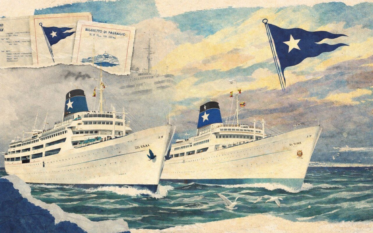 SS Roma и SS Sydney //Зарисовка сгенерирована Chat GPT, промпт Олег Китаев